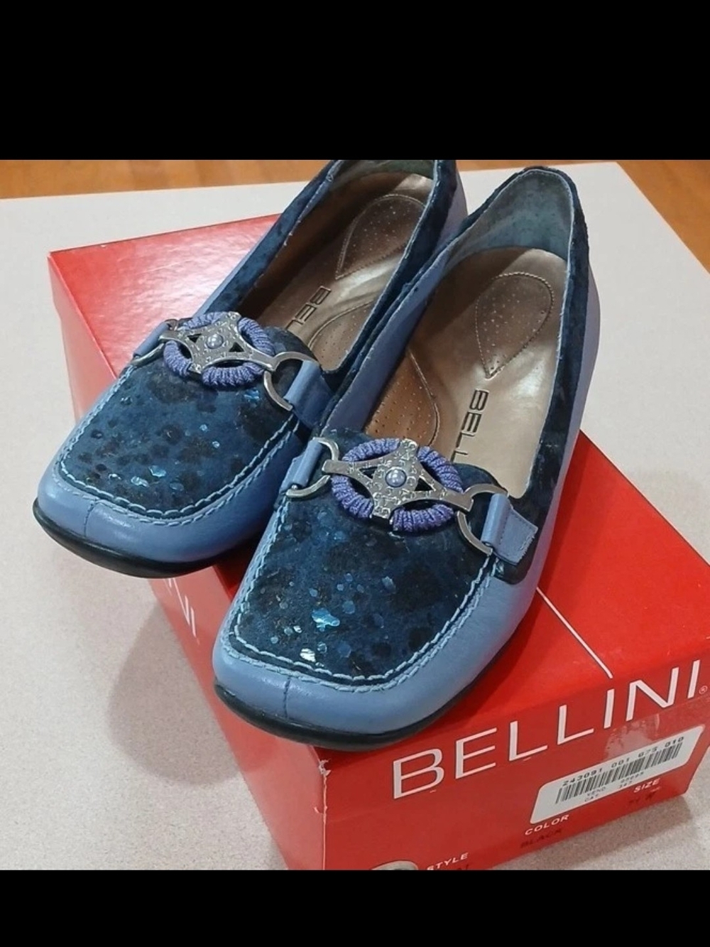 Bellini Blue Women's Slip-On Loafer with Decorative Hardware
